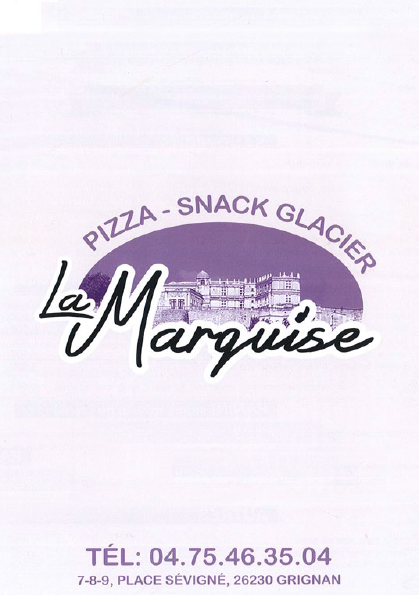 Clic: Voir page LA MARQUISE PIZZA - LA MARQUISE